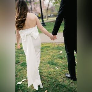 Lulus Fabulous Phenomenon White Strapless Bow Midi Dress